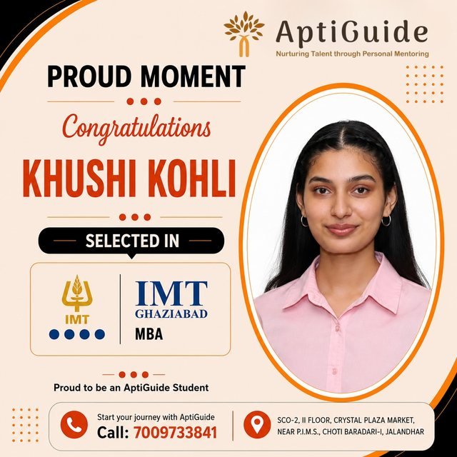 Khushi Kohli — Converted IMT Ghaziabad (MBA)