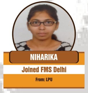 Niharika — 98 percentile in CAT, converted FMS Delhi