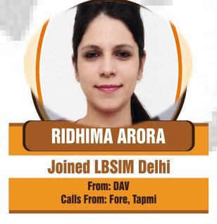 Ridhima Arora — 97 percentile in CAT