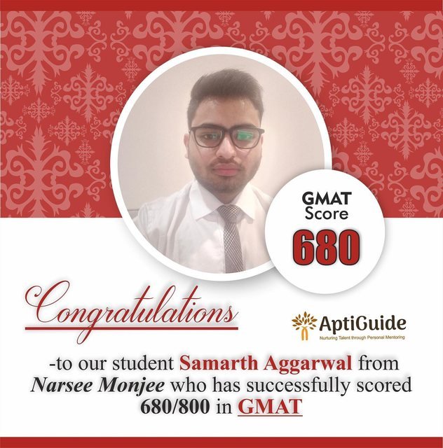 Samarth Aggarwal — 680/800 on the GMAT
