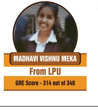 Madhavi Vishnu Meka — GRE achiever