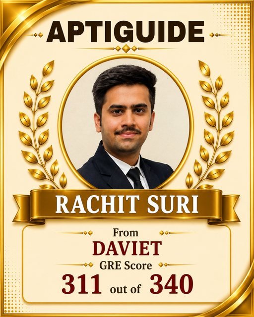 Rachit Suri — 311/340 in GRE