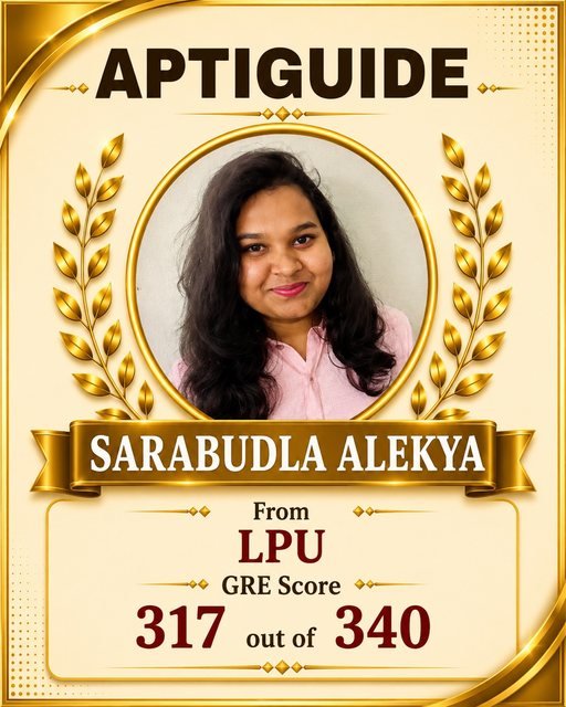 Sarabudla Alekya — 317/340 in GRE