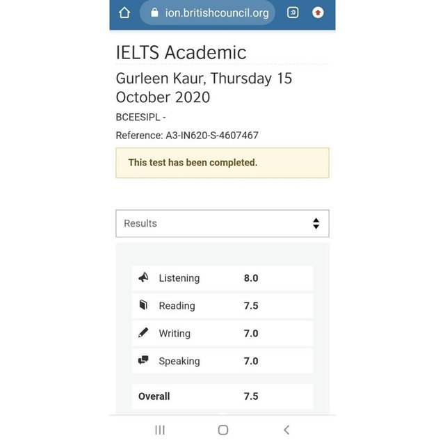 Gurleen Kaur — 7.5 bands in IELTS in a 3-week personalised course (MGN UE)