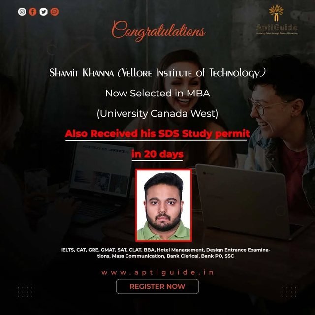 Shamit Khanna — Selected for an MBA at University Canada West; SDS study permit approved in 20 days