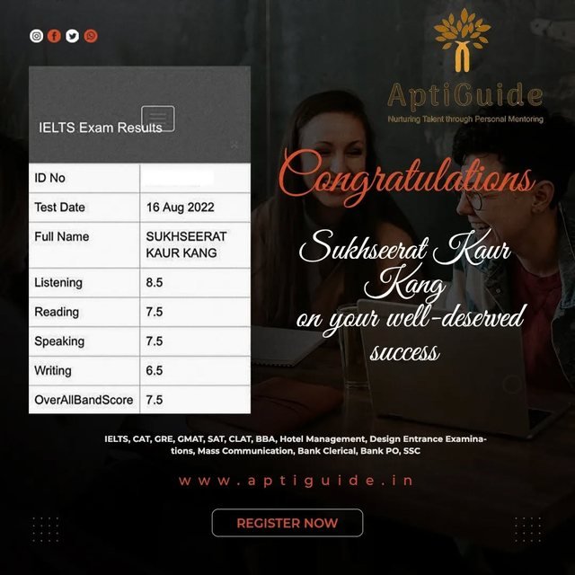 Sukhseerat Kaur Kang — Overall band 7.5 in IELTS