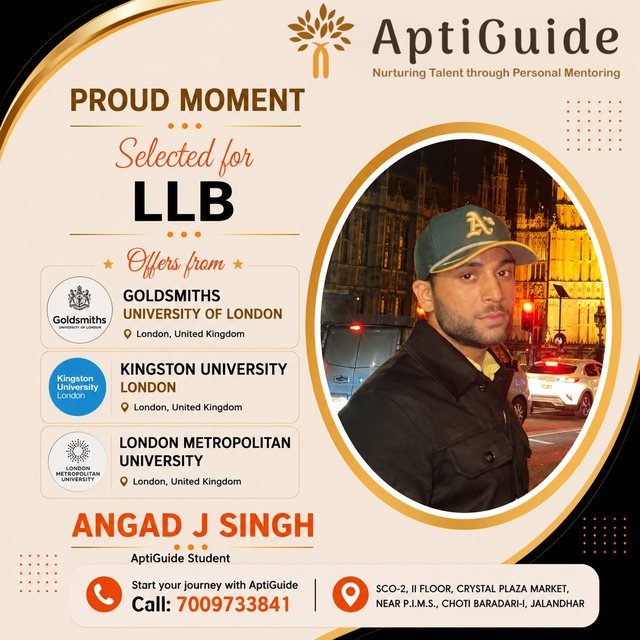 Angad J Singh — LLB offers from London universities