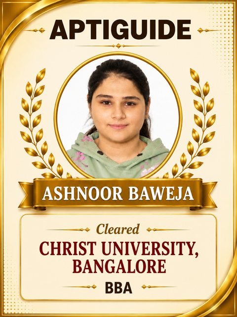 Ashnoor Baweja — Cleared SET (Symbiosis Entrance Test)