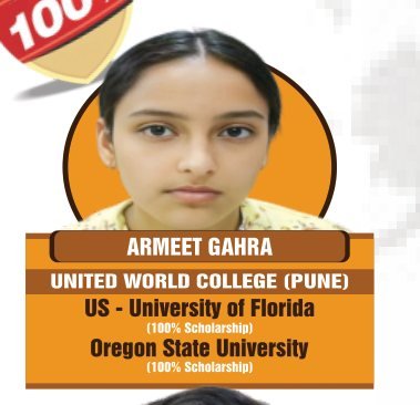 Armeet Gahra — Secured an international university offer