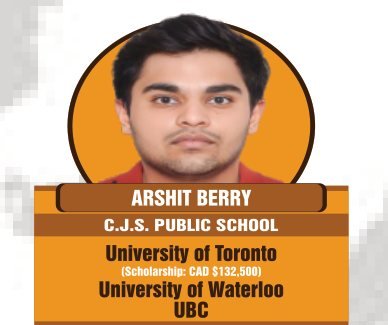 Arshit Berry — Secured an international university offer