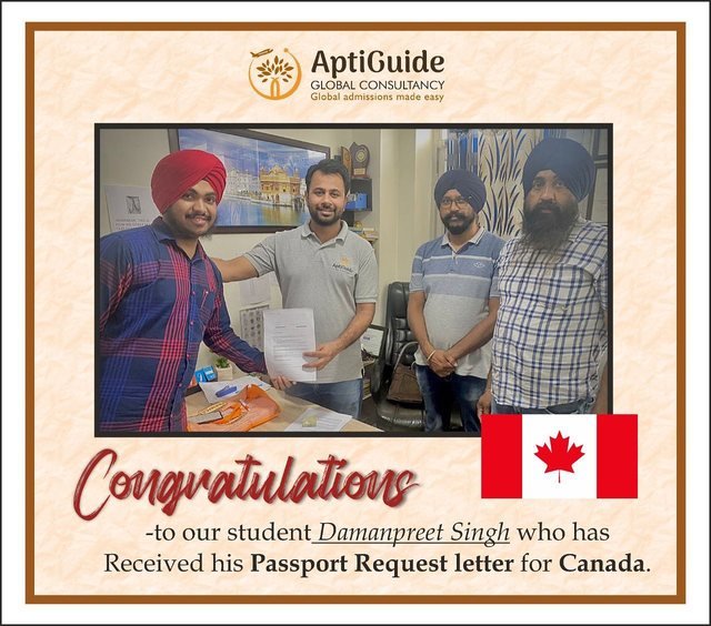 Damanpreet Singh — Secured an international university offer