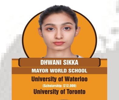 Dhwani Sikka — Secured an international university offer