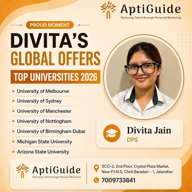 Divita Jain — Global University Offers