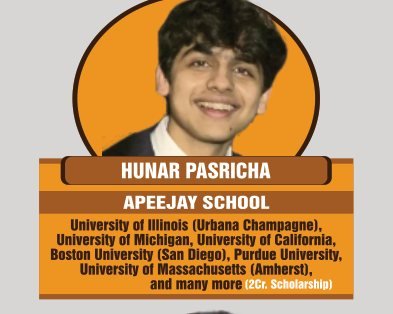 Hunar Pasricha — Secured an international university offer