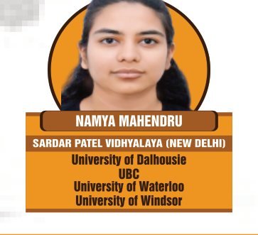 Kamya Mahendru — Secured an international university offer