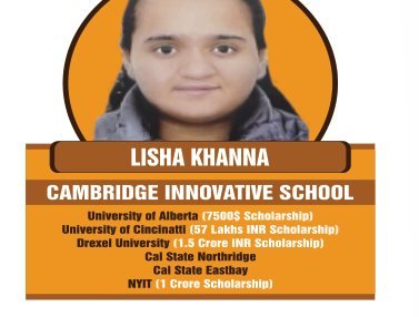 Lisha Khanna — Secured an international university offer