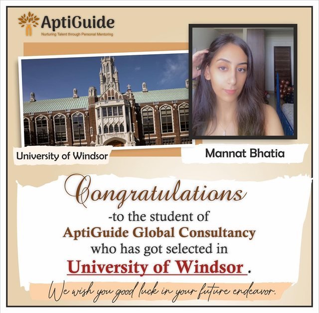 Mannat Bhatia — Secured an international university offer