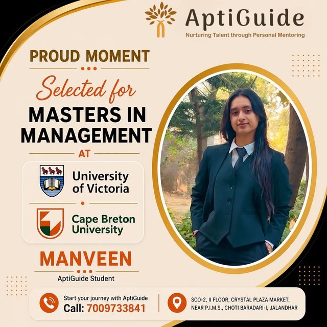 Manveen — Masters in Management at University of Victoria and Cape Breton University (Canada)