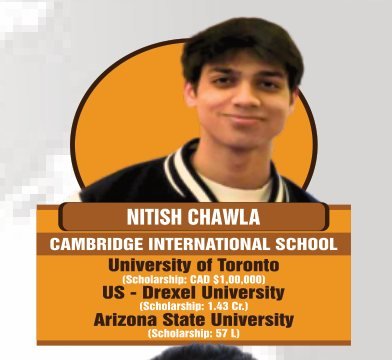 Nitish Chawla — Secured an international university offer