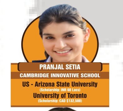 Pranjal Setia — Secured an international university offer