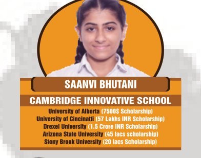 Saanvi Bhutani — Secured an international university offer