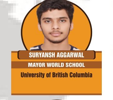 Suryansh Aggarwal — Secured an international university offer