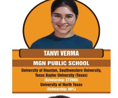 Tanvi Verma — Secured an international university offer