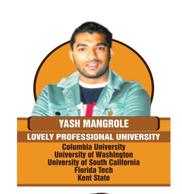 Yash Mangrole — Secured an international university offer