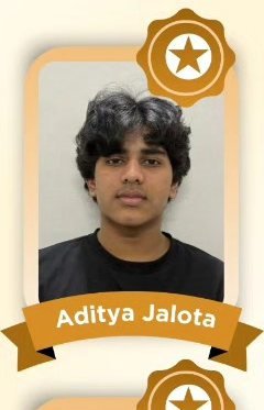 Aditya Jalota — Admitted to a leading Indian university