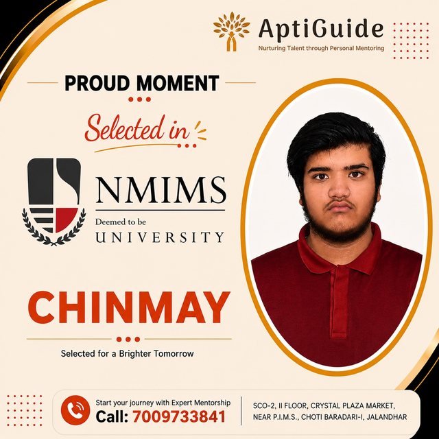 Chinmay — Selected at NMIMS University
