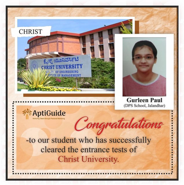Gurleen Paul — Admitted to a leading Indian university