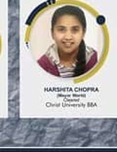 Harshita Chopra — Admitted to Christ University, Bangalore