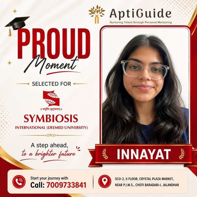 Innayat — Selected at Symbiosis International (Deemed University)