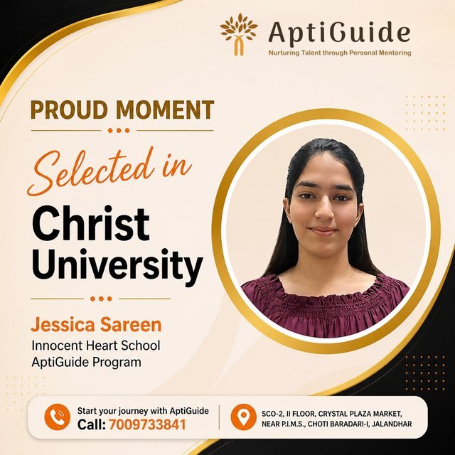 Jessica Sareen — Selected at Christ University