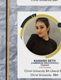 Kashish Seth — Admitted to a leading Indian university
