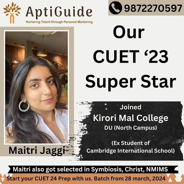 Maitree Jaggi — Cracked CUET, joined Kirori Mal College, Delhi University North Campus