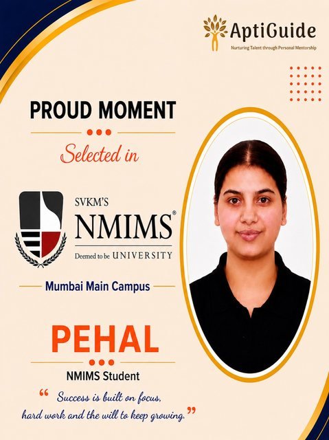 Pehal — Selected at NMIMS Mumbai Main Campus