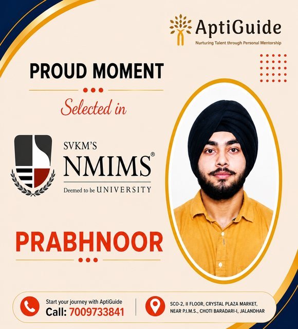 Prabhnoor — Selected at NMIMS Mumbai Main Campus