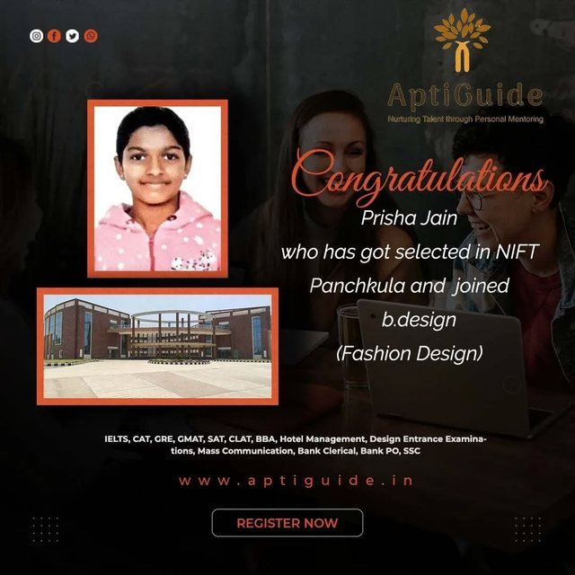 Prisha Jain — Selected at NIFT Panchkula (B.Design)