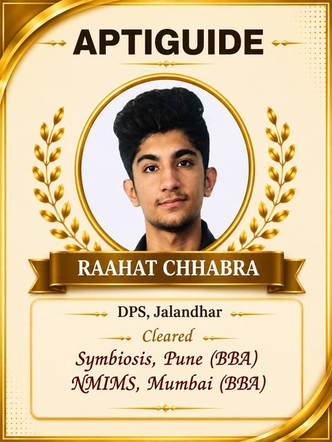 Raahat Chhabra — Admitted to Symbiosis International (Deemed University), Pune