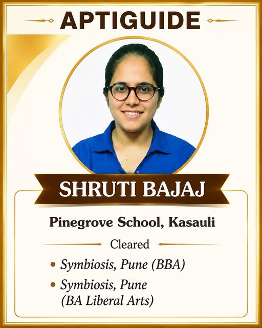 Shruti Bajaj — Admitted to Symbiosis International (Deemed University), Pune