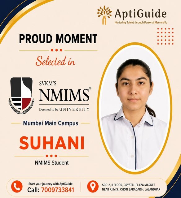 Suhani — Selected at NMIMS Mumbai Main Campus and/or Symbiosis International